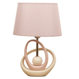 Britalia BRHE1360 Pink & Cream Ceramic Retro Abstract Sculpture Table Lamp with Cotton Shade 40cm