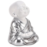 Matt White & Silver Meditating Zen Buddha Child Ornament 20cm