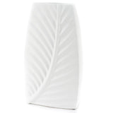 Matt White Ceramic Modern Textured Leaf Design Flower Vase 36cm