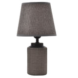 Grey Distressed Ceramic Vintage Textured Table Desk Lamp with Shade 32cm