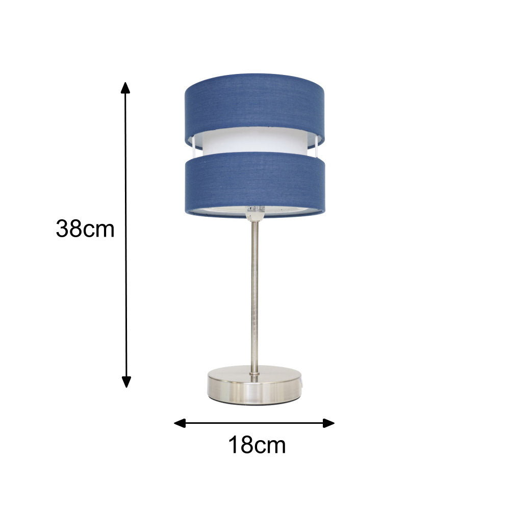 Blue & Chrome Modern Table Desk Lamp