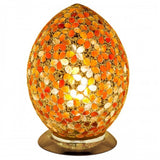 Amber Flower Mosaic Glass Vintage Egg Table Lamp 30cm