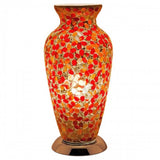 Red Flower Mosaic Glass Vintage Vase Table Lamp 38cm