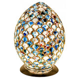 Britalia 880456 Blue Tile Mosaic Glass Vintage Egg Table Lamp 30cm