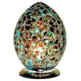 Britalia 880460 Dark Green Tile Mosaic Glass Vintage Egg Table Lamp 30cm