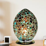 Dark Green Tile Mosaic Glass Egg Lamp 300mm