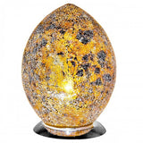 Britalia 880469 Yellow Crackle Mosaic Glass Vintage Egg Table Lamp 30cm