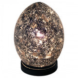 Britalia 880446 Black Crackle Mosaic Glass Vintage Egg Table Lamp 20cm