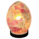 Britalia 880452 Red Crackle Mosaic Glass Vintage Egg Table Lamp 20cm