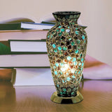 Dark Green Tile Glass Mosaic Vase 38cm | Vintage Retro