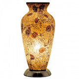 Britalia 880477 Autumn Gold Crackle Mosaic Glass Vintage Vase Table Lamp 38cm