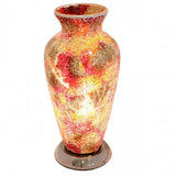 Britalia 880481 Red Crackle Mosaic Glass Vintage Vase Table Lamp 38cm