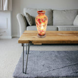 Red Crackle Mosaic Glass Vase Lamp 300mm
