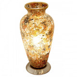 Britalia 880483 Yellow Crackle Mosaic Glass Vintage Vase Table Lamp 38cm