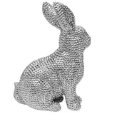 Britalia BRNC1154 Silver Diamante Diamond Effect Sitting Rabbit Animal Figurine 22cm