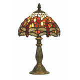Oaks OT 1485/7 TL Dragonfly Tiffany Glass Vintage Table Lamp 35cm