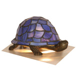 Oaks OT 950 BL Blue Tortoise Tiffany Glass Vintage Table Lamp 21cm