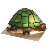 Oaks OT 950 GR Green Tortoise Tiffany Glass Vintage Table Lamp 21cm