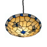 Blue Butterfly Stained Glass Retro Ceiling Shade