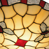Red Butterflies Tiffany Glass Ceiling Shade