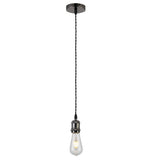 Black Chrome Vintage Retro Twisted Cable Ceiling Flex Lamp Holder