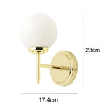 Polished Brass & White Globe Up Lantern Wall Light