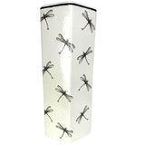 White and Black Dragonfly Print Ceramic Hexagonal Umbrella Stand 44cm