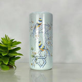 Blue Floral Leaf and Birds Design Ceramic Round Umbrella Stand 44cm