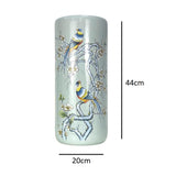 Blue Floral Leaf and Birds Design Ceramic Round Umbrella Stand 44cm