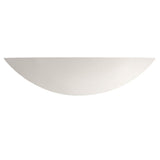 White Plaster Ceramic Single Lamp Curved Wall Uplighter 400mm