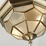 Hexagonal Antique Brass Ceiling Light