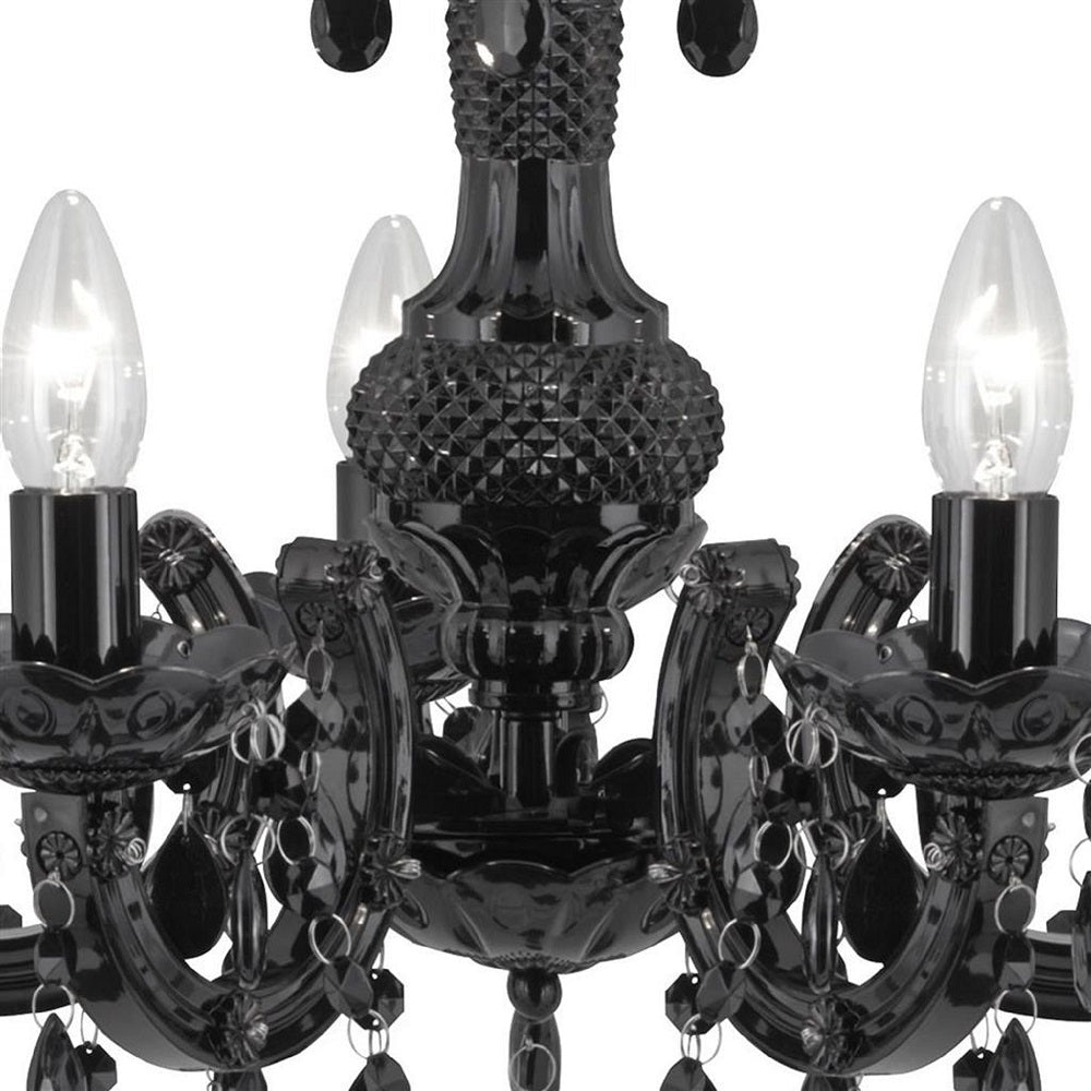 Black Traditional 5 Lamp Chandelier