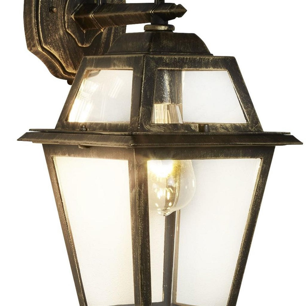 Antique Black and Gold Outdoor Wall Lantern
