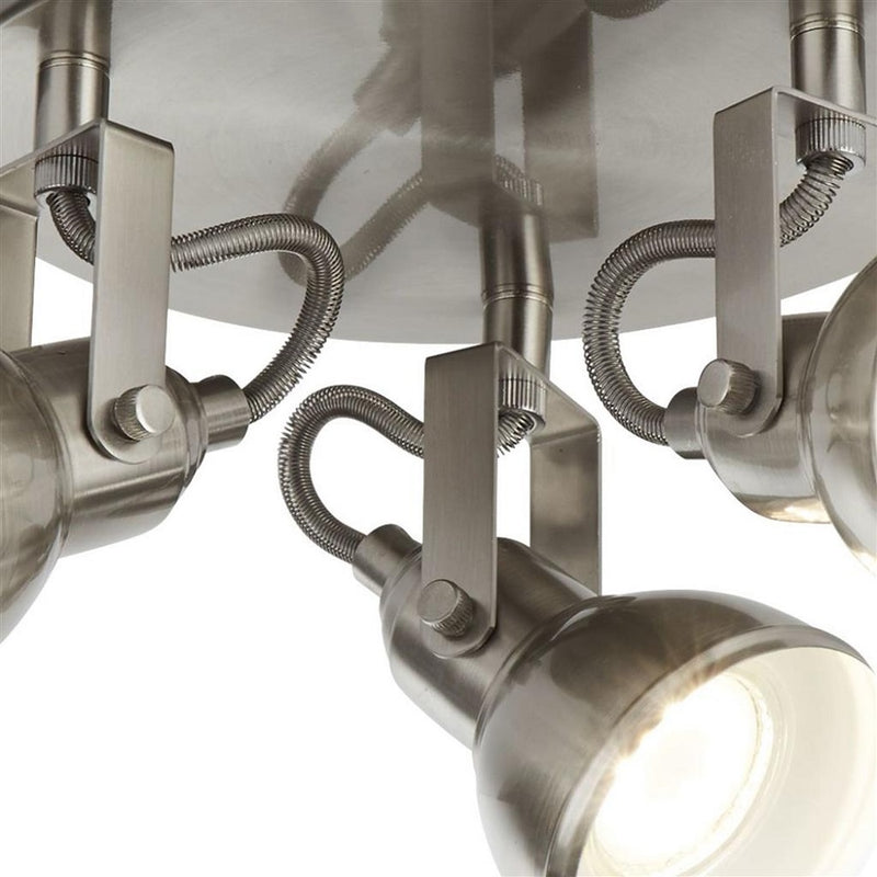 Satin Chrome Industrial 3 Lamp Spot Light