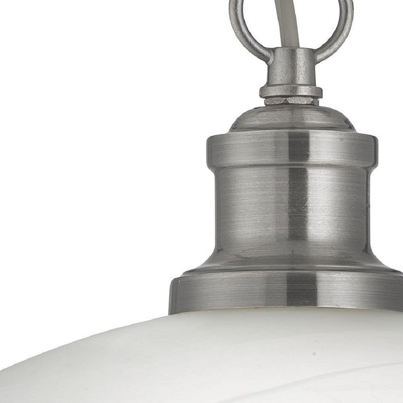 Alabaster Glass Industrial Pendant Light