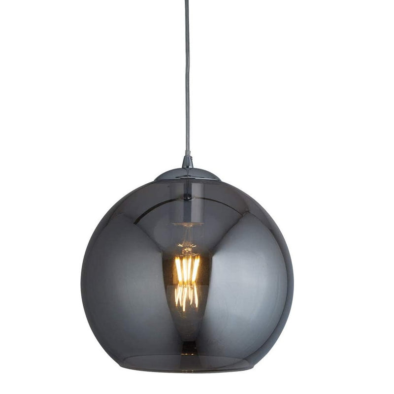 Polished Chrome Retro Glass Dome Ceiling Light