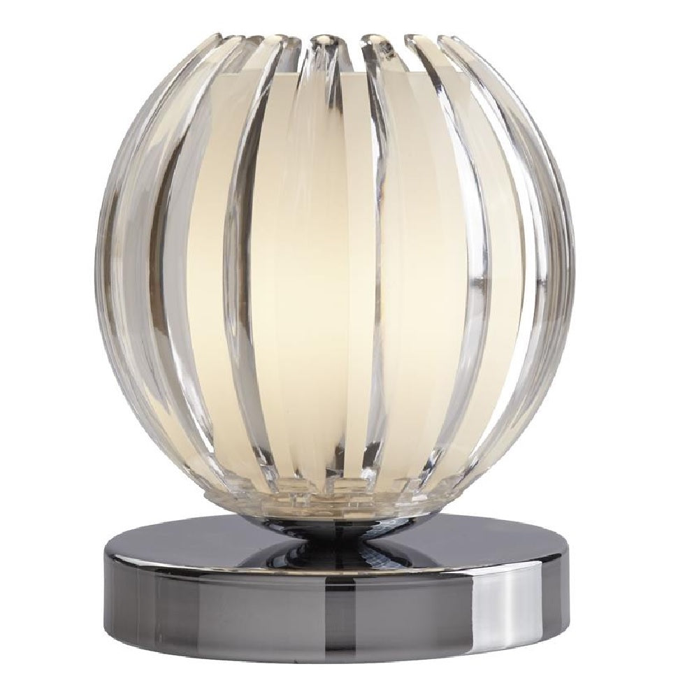 Polished Chrome Modern Touch Table Lamp with Clear & Frosted Shade 14cm