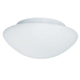 White Bathroom Modern Round Flush Light with Opal Glass Shade 350mm