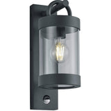Anthracite Outdoor Vintage Down Lantern Motion Sensor Wall Light IP44