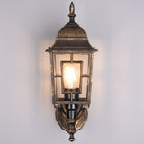 Traditional outdoor wall mounted lantern light in bronze finish