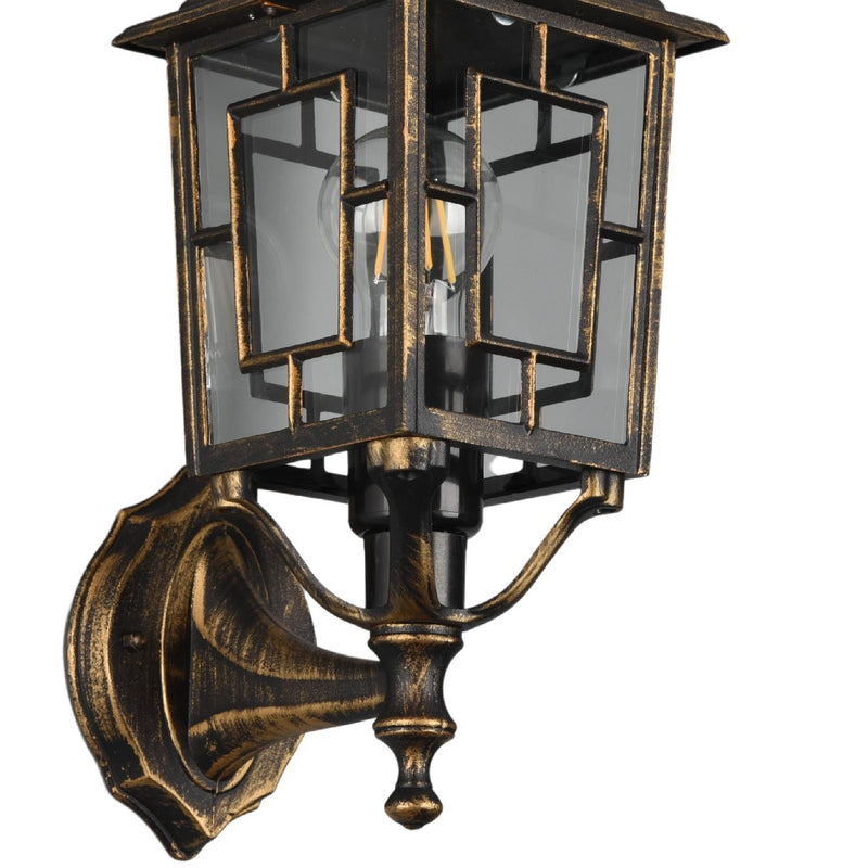 Antique bronze outdoor wall light lantern for porch and entryway