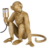 Gold Sitting Monkey Sculpture Vintage Table Lamp