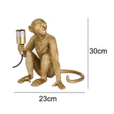 Gold Monkey Ape Table Light Home Decor