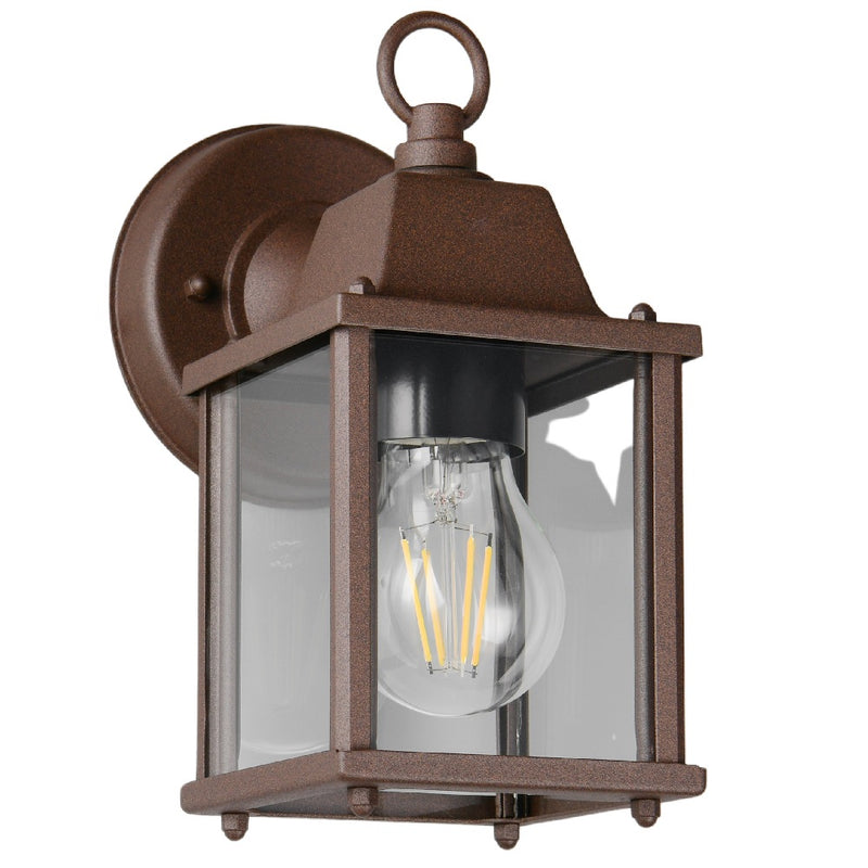 Britalia BR262260124 Antique Rust Outdoor Vintage Down Lantern Wall Light - 22.5cm Height