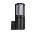 Black Cylindrical Modern Outdoor Wall Lamp with Frosted Diffuser IP54