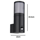 Anthracite aluminium outdoor wall lamp with motion sensor