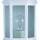 White Outdoor Single Lamp Traditional Flush Lantern Wall Light IP44