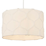 White Cotton & Fur Geometric Design Vintage Easy Fit Drum Shade 30cm