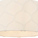 White Fur Geometric Design Lampshade