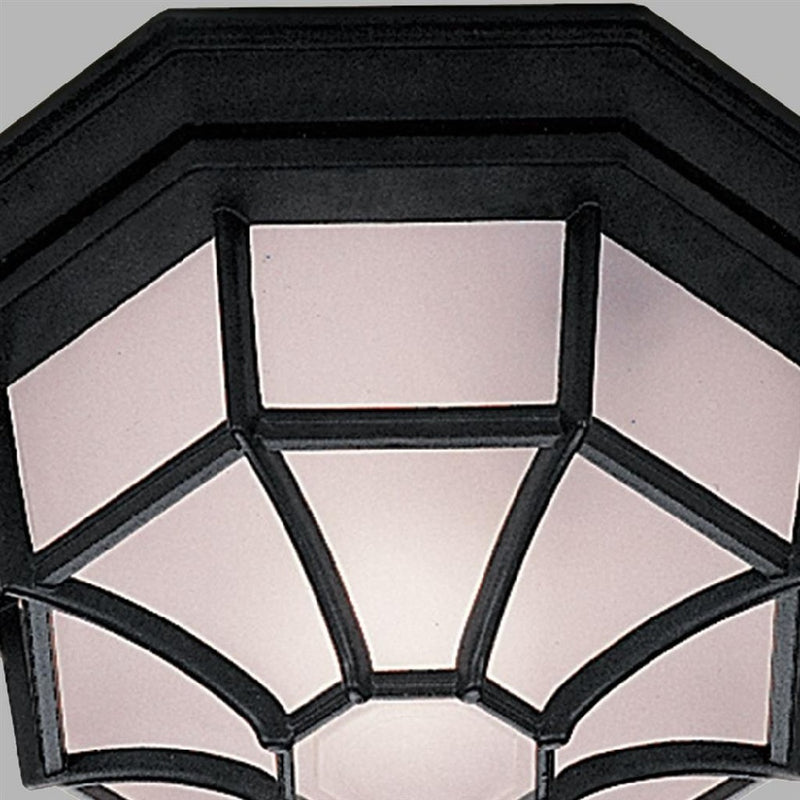 Black Outdoor Flush Ceiling Light